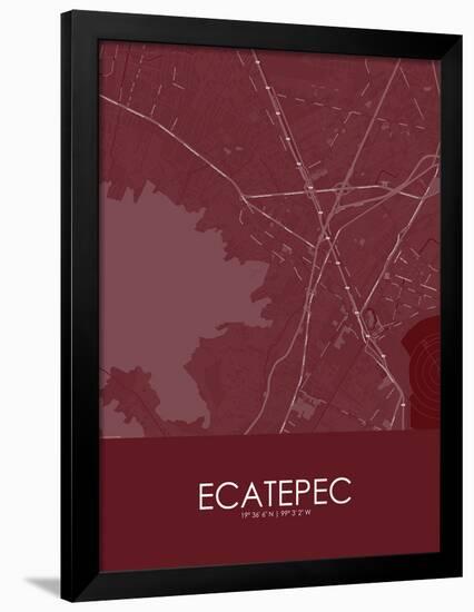 Ecatepec, Mexico Red Map-null-Framed Poster