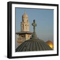 Ecce Homo Dome, Minaret and Dome of the Rock, Jerusalem, Israel, Middle East-Eitan Simanor-Framed Photographic Print