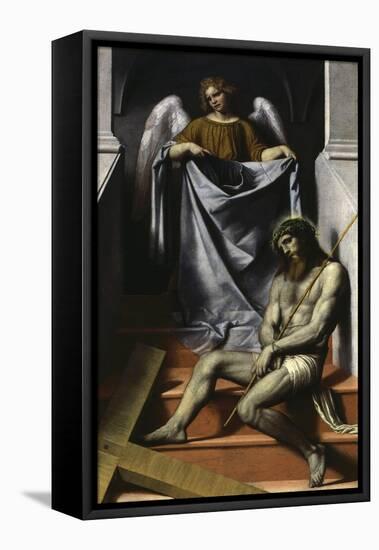 Ecce Homo with Angel, C. 1550-Alessandro Bonvicino Moretto-Framed Stretched Canvas