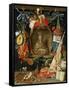 Ecclesia Surrounded by Symbols of Vanity (On Copper)-Jan van Kessel-Framed Stretched Canvas