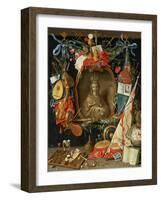 Ecclesia Surrounded by Symbols of Vanity (On Copper)-Jan van Kessel-Framed Giclee Print