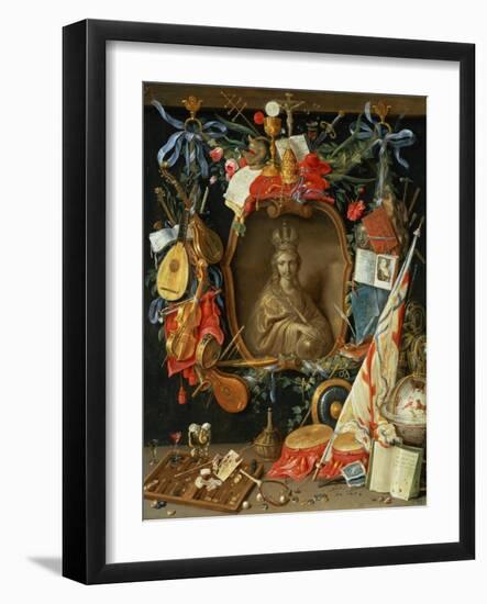 Ecclesia Surrounded by Symbols of Vanity (On Copper)-Jan van Kessel-Framed Giclee Print