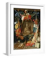 Ecclesia Surrounded by Symbols of Vanity (On Copper)-Jan van Kessel-Framed Giclee Print