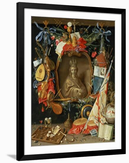 Ecclesia Surrounded by Symbols of Vanity (On Copper)-Jan van Kessel-Framed Giclee Print