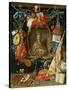Ecclesia Surrounded by Symbols of Vanity (On Copper)-Jan van Kessel-Stretched Canvas