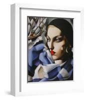 Echarpe Bleue-Tamara de Lempicka-Framed Premium Giclee Print