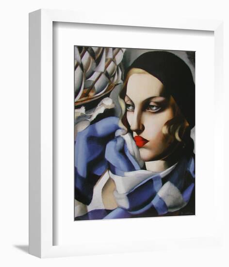 Echarpe Bleue-Tamara de Lempicka-Framed Premium Giclee Print