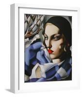 Echarpe Bleue-Tamara de Lempicka-Framed Premium Giclee Print