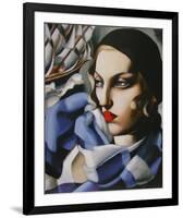 Echarpe Bleue-Tamara de Lempicka-Framed Premium Giclee Print