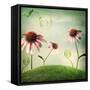 Echinacea Flowers in Fantasy Landscape-Melpomene-Framed Stretched Canvas