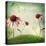 Echinacea Flowers in Fantasy Landscape-Melpomene-Stretched Canvas