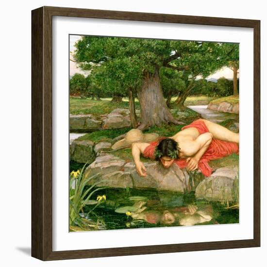 Echo and Narcissus, 1903 (Detail)-John William Waterhouse-Framed Giclee Print