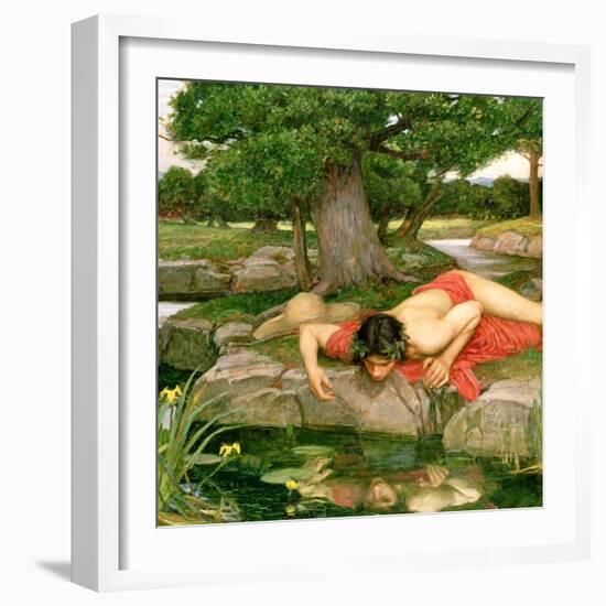 Echo and Narcissus, 1903 (Detail)-John William Waterhouse-Framed Giclee Print