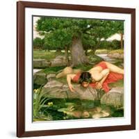 Echo and Narcissus, 1903 (Detail)-John William Waterhouse-Framed Giclee Print