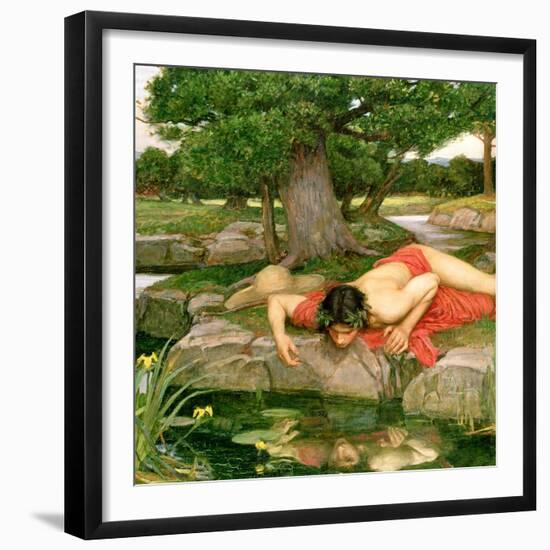 Echo and Narcissus, 1903 (Detail)-John William Waterhouse-Framed Giclee Print