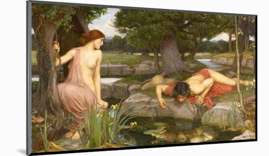 Echo and Narcissus, 1903-J^W^ Waterhouse-Mounted Art Print