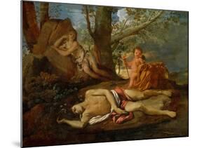 Echo and Narcissus or the Death of Narcissus-Nicolas Poussin-Mounted Giclee Print