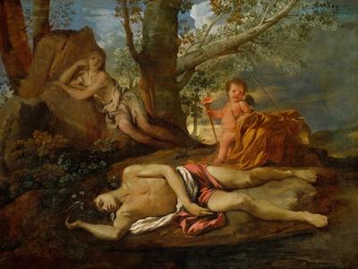 'Echo and Narcissus or the Death of Narcissus' Giclee Print - Nicolas