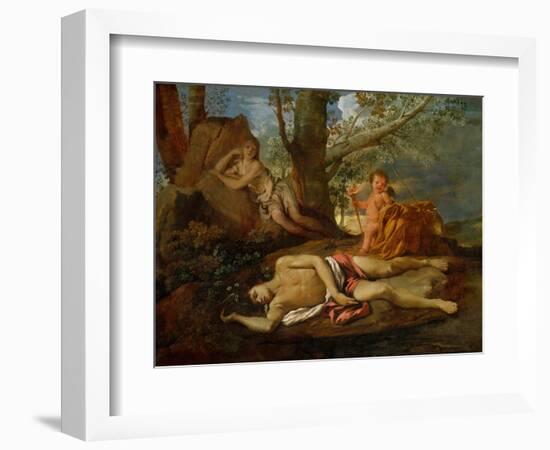 Echo and Narcissus or the Death of Narcissus-Nicolas Poussin-Framed Giclee Print