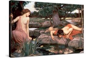 Echo and Narcissus-John William Waterhouse-Stretched Canvas