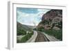 Echo Canyon, Utah, View of a Union Pacific Train near Baskin-Lantern Press-Framed Art Print