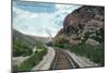 Echo Canyon, Utah, View of a Union Pacific Train near Baskin-Lantern Press-Mounted Art Print