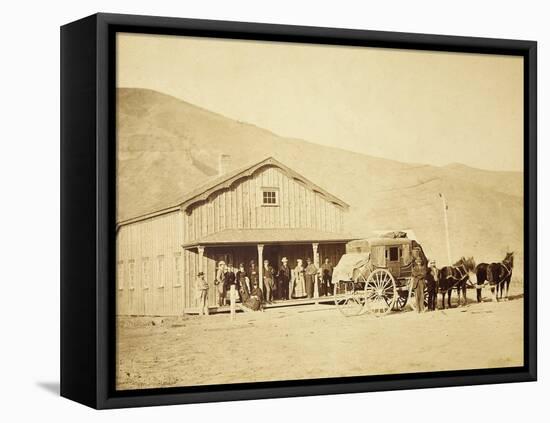 Echo City, Utah Territory Stagecoach And Stop, ca. 1869-Andrew Russell-Framed Stretched Canvas