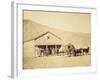 Echo City, Utah Territory Stagecoach And Stop, ca. 1869-Andrew Russell-Framed Art Print