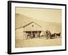 Echo City, Utah Territory Stagecoach And Stop, ca. 1869-Andrew Russell-Framed Art Print