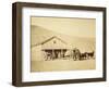 Echo City, Utah Territory Stagecoach And Stop, ca. 1869-Andrew Russell-Framed Art Print