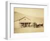 Echo City, Utah Territory Stagecoach And Stop, ca. 1869-Andrew Russell-Framed Art Print