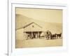 Echo City, Utah Territory Stagecoach And Stop, ca. 1869-Andrew Russell-Framed Art Print