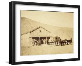 Echo City, Utah Territory Stagecoach And Stop, ca. 1869-Andrew Russell-Framed Art Print