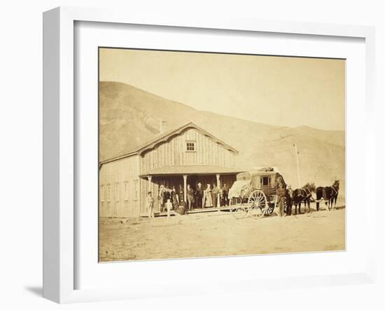 Echo City, Utah Territory Stagecoach And Stop, ca. 1869-Andrew Russell-Framed Art Print