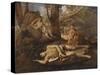 Echo et Narcisse-Nicolas Poussin-Stretched Canvas