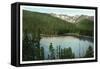 Echo Lake, Colorado, View of Mount Evans and Lake-Lantern Press-Framed Stretched Canvas