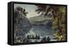 Echo Lake White Mountains-Currier & Ives-Framed Stretched Canvas