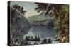 Echo Lake White Mountains-Currier & Ives-Stretched Canvas