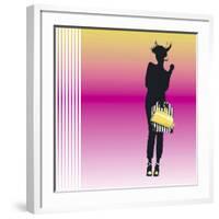 Eclectic Girl (pink)-Puntoos-Framed Art Print