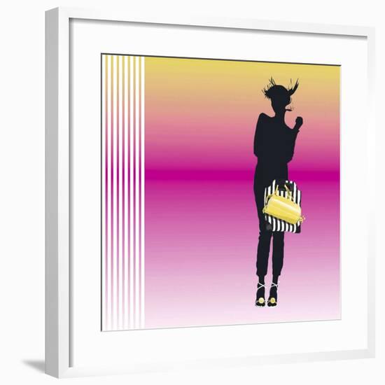 Eclectic Girl (pink)-Puntoos-Framed Art Print