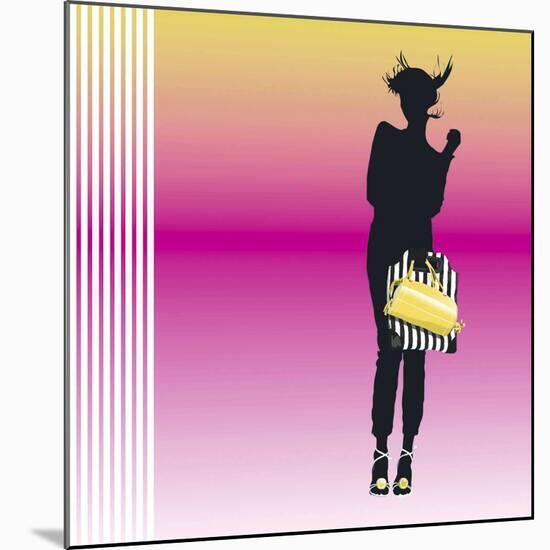 Eclectic Girl (pink)-Puntoos-Mounted Art Print