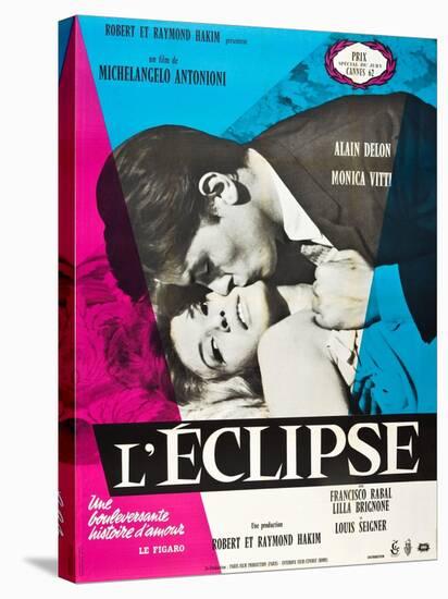 Eclipse, (aka L'Eclisse), Alain Delon, Monica Vitti on French Poster Art, 1962-null-Stretched Canvas