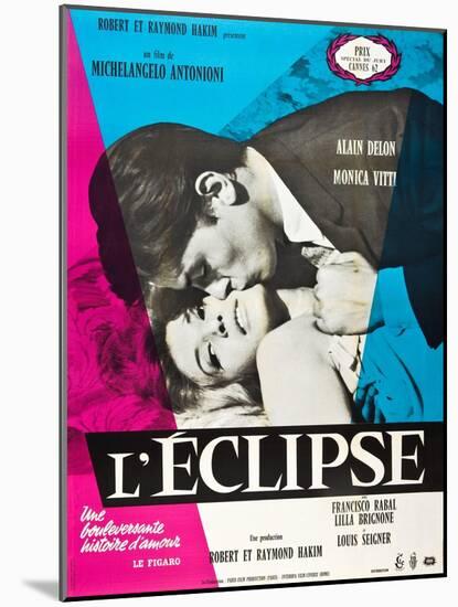 Eclipse, (aka L'Eclisse), Alain Delon, Monica Vitti on French Poster Art, 1962-null-Mounted Art Print