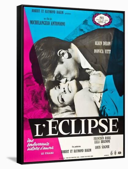 Eclipse, (aka L'Eclisse), Alain Delon, Monica Vitti on French Poster Art, 1962-null-Framed Stretched Canvas