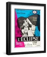 Eclipse, (aka L'Eclisse), Alain Delon, Monica Vitti on French Poster Art, 1962-null-Framed Art Print