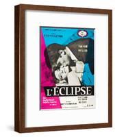Eclipse, (aka L'Eclisse), Alain Delon, Monica Vitti on French Poster Art, 1962-null-Framed Art Print