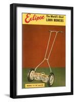 Eclipse Lawn Mower Advertisement-null-Framed Art Print