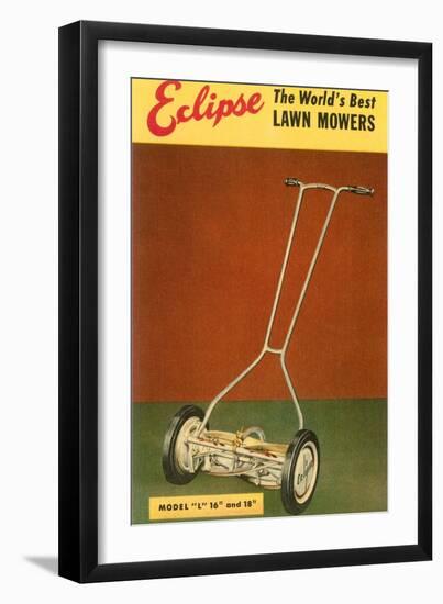 Eclipse Lawn Mower Advertisement-null-Framed Art Print