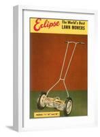 Eclipse Lawn Mower Advertisement-null-Framed Art Print