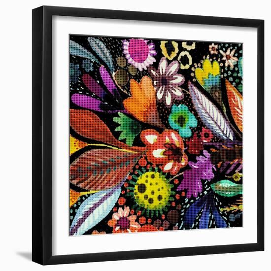 Eclosion Black Linen-Sylvie Demers-Framed Giclee Print